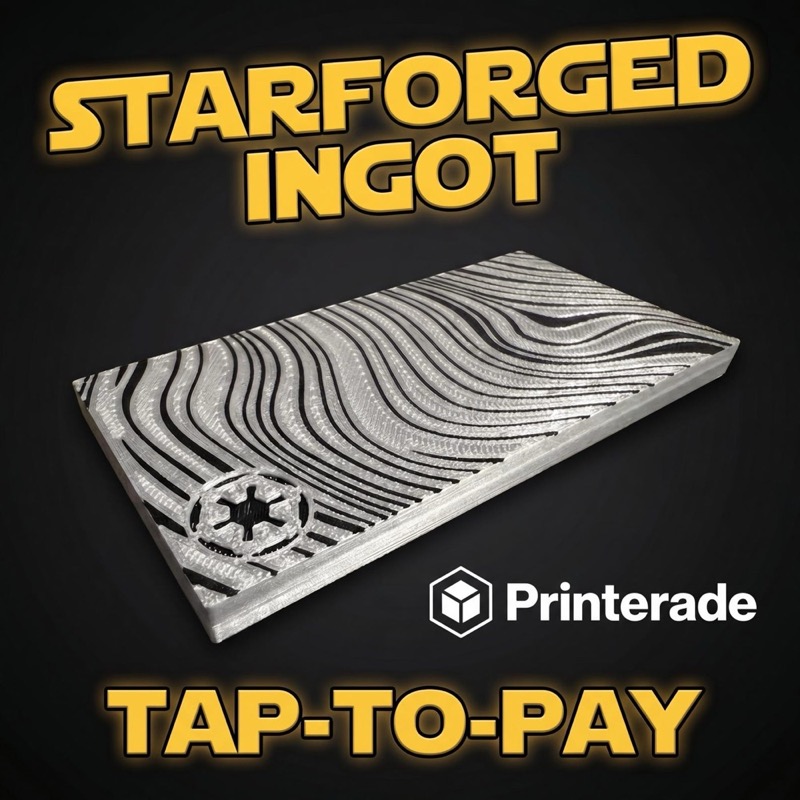 A rectangular, silver-colored ingot with a wave-like pattern and a circular emblem.