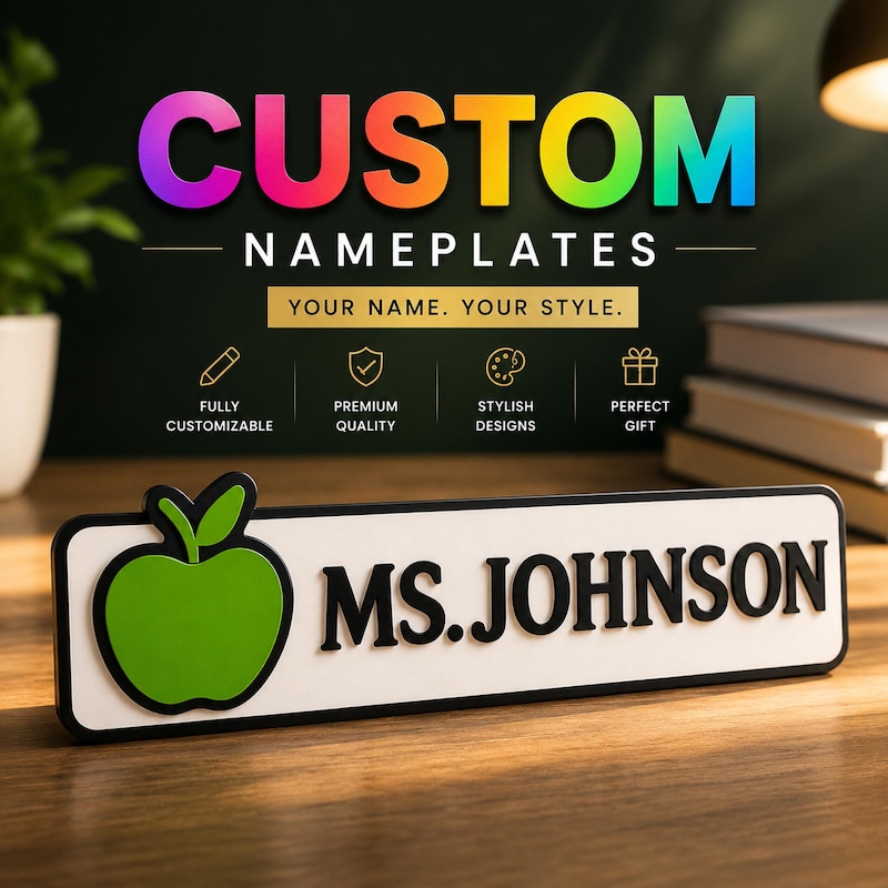 Personalized 3D printed nameplate custom name sign by Printerade